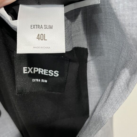 EXPRESS Blazer Men’s 40L Extra Slim Gray Two Button Sport Coat Career  Preppy - Picture 5 of 10